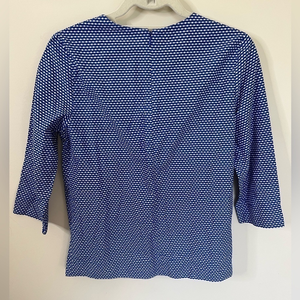 COS Twist Knot Blouse Blue Size 6 - Picture 2 of 8
